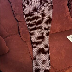 Banana Republic Navy and Red Patterned Ankle Pants